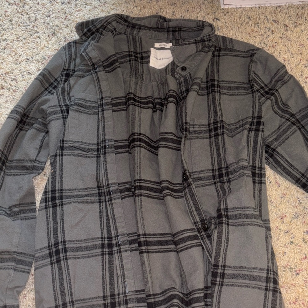 Pale Green Plaid Shirt